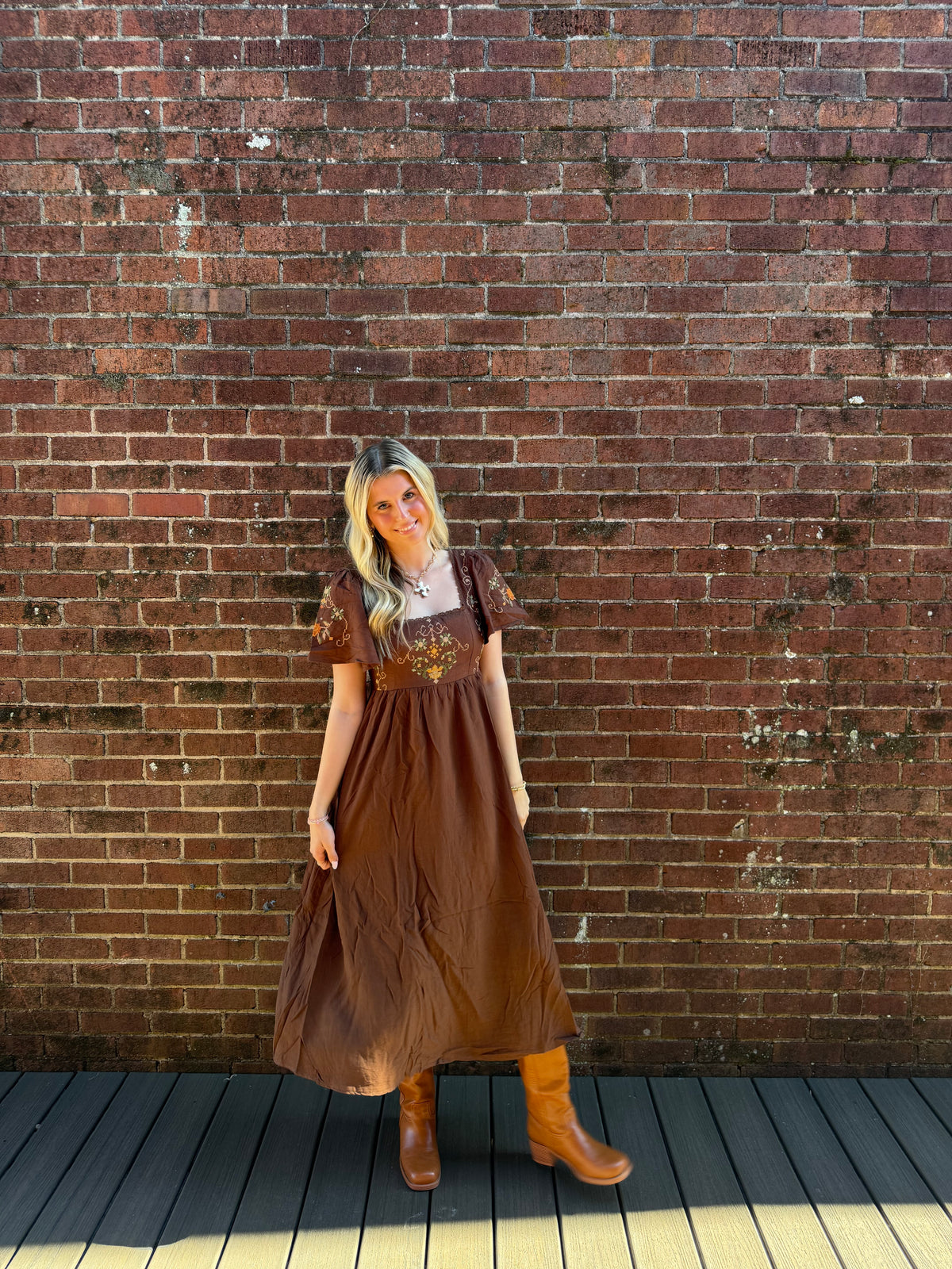 Chocolate Fall Maxi Dress