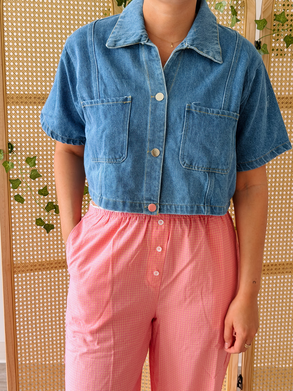 Loretta's Cropped Denim Top