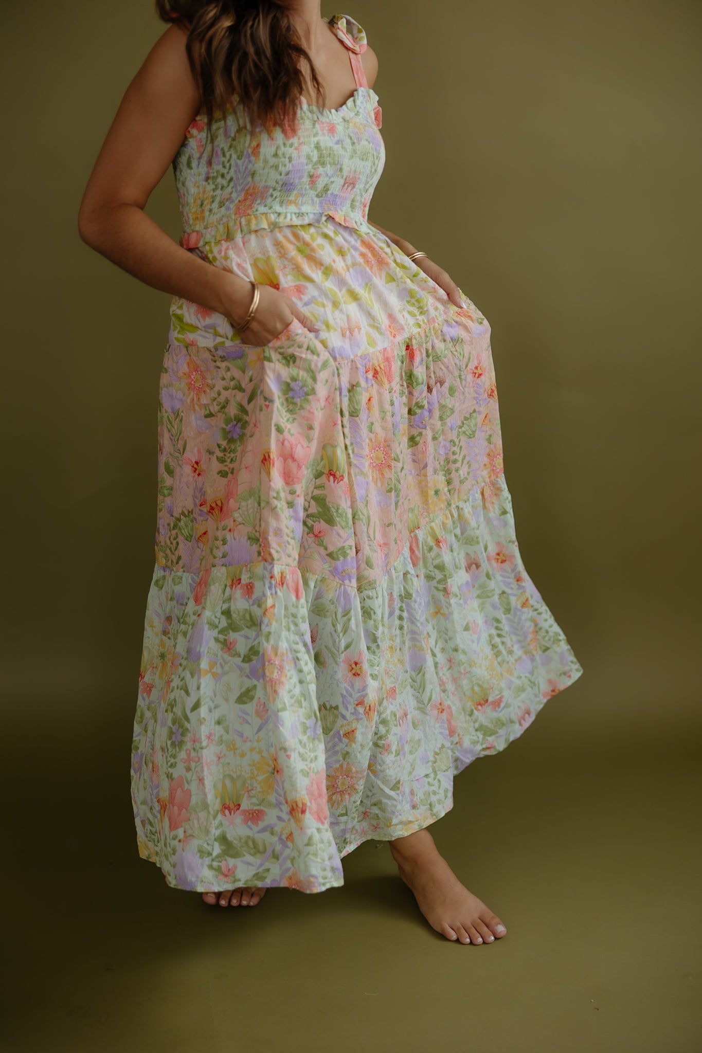 Tiered Multi Floral Maxi