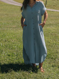 Baby Blue Linen Maxi