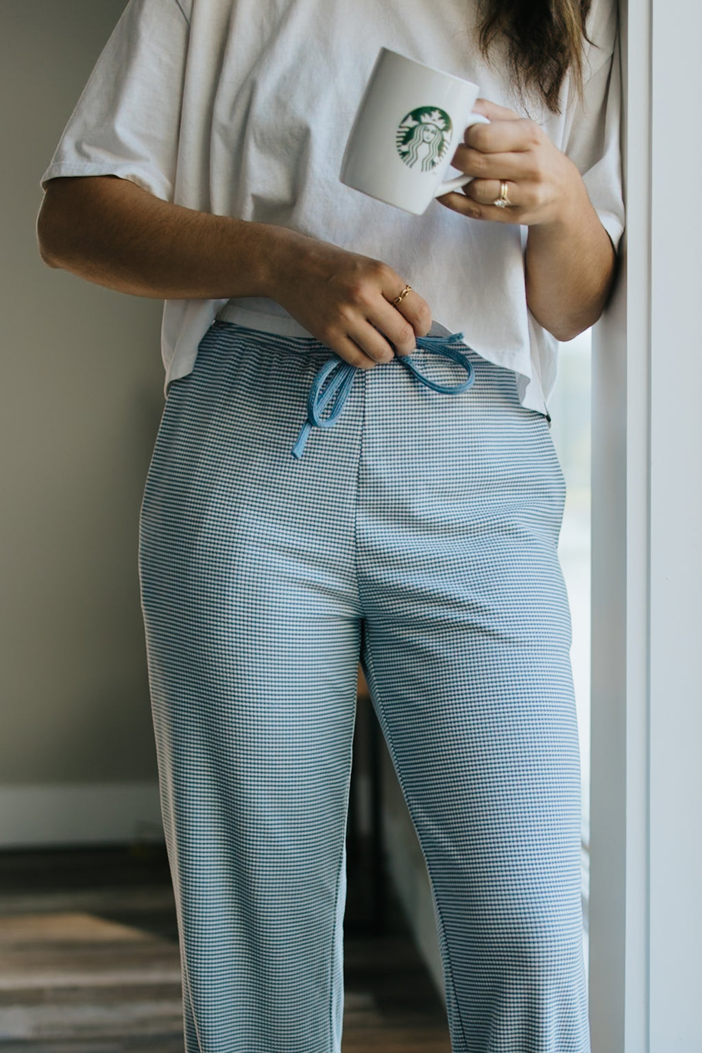 Blue Gingham Lounge Pants