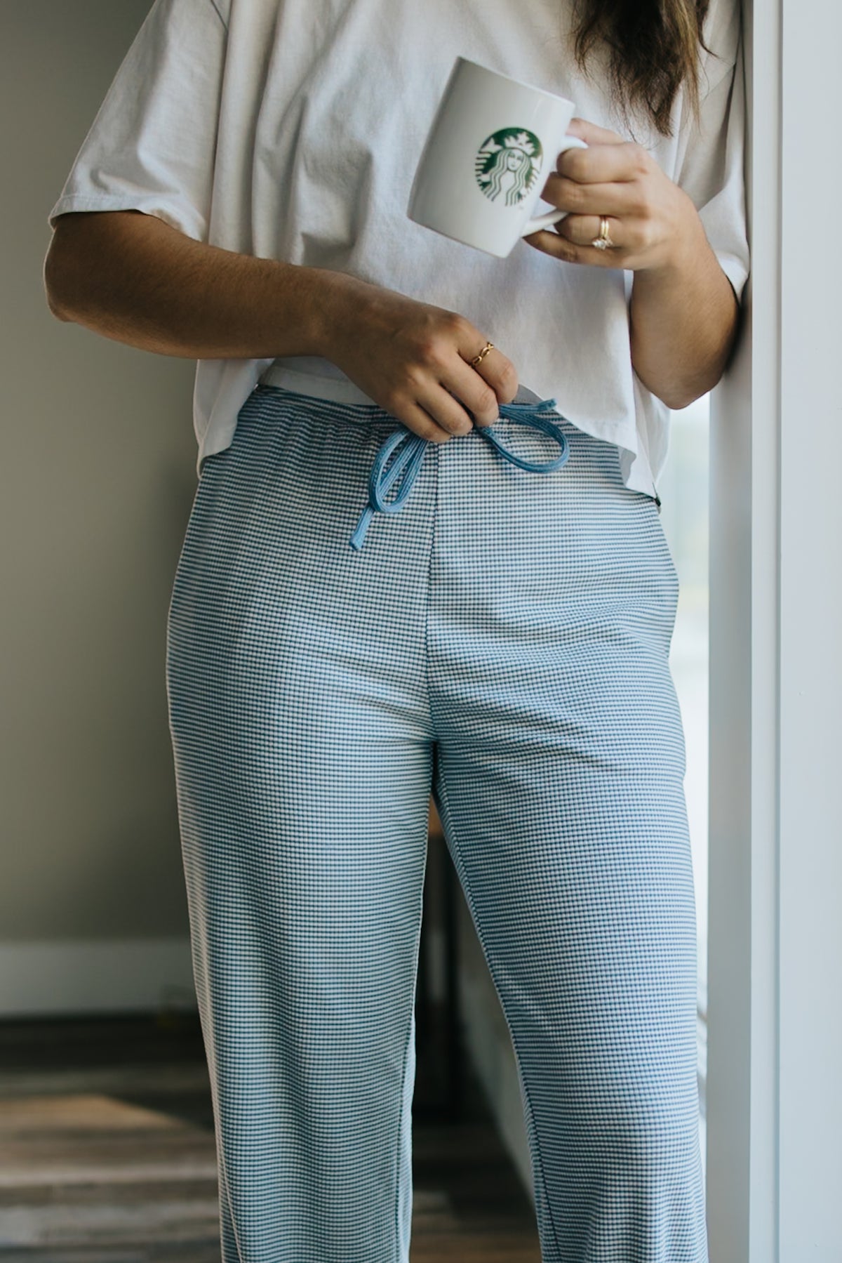 Blue Gingham Lounge Pants