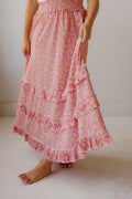 Ruffled Floral Maxi Skirt