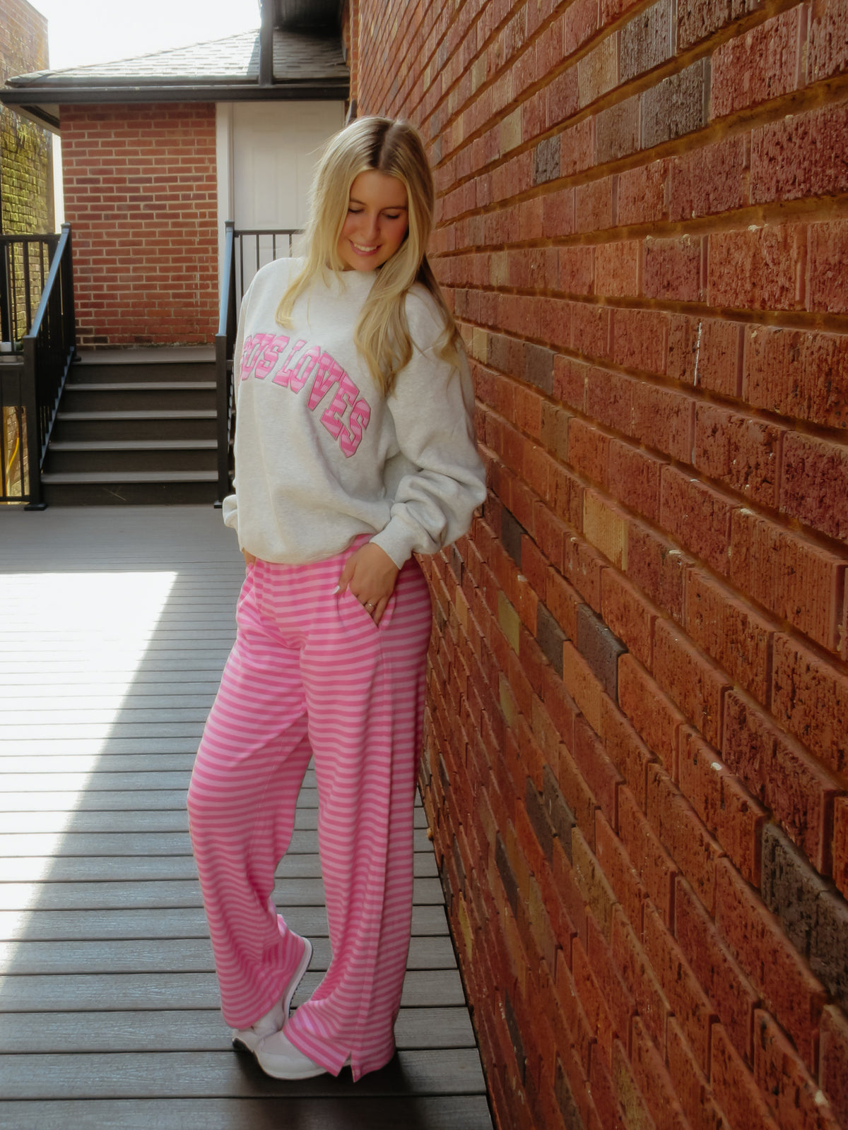 Pink on Pink Striped Pants