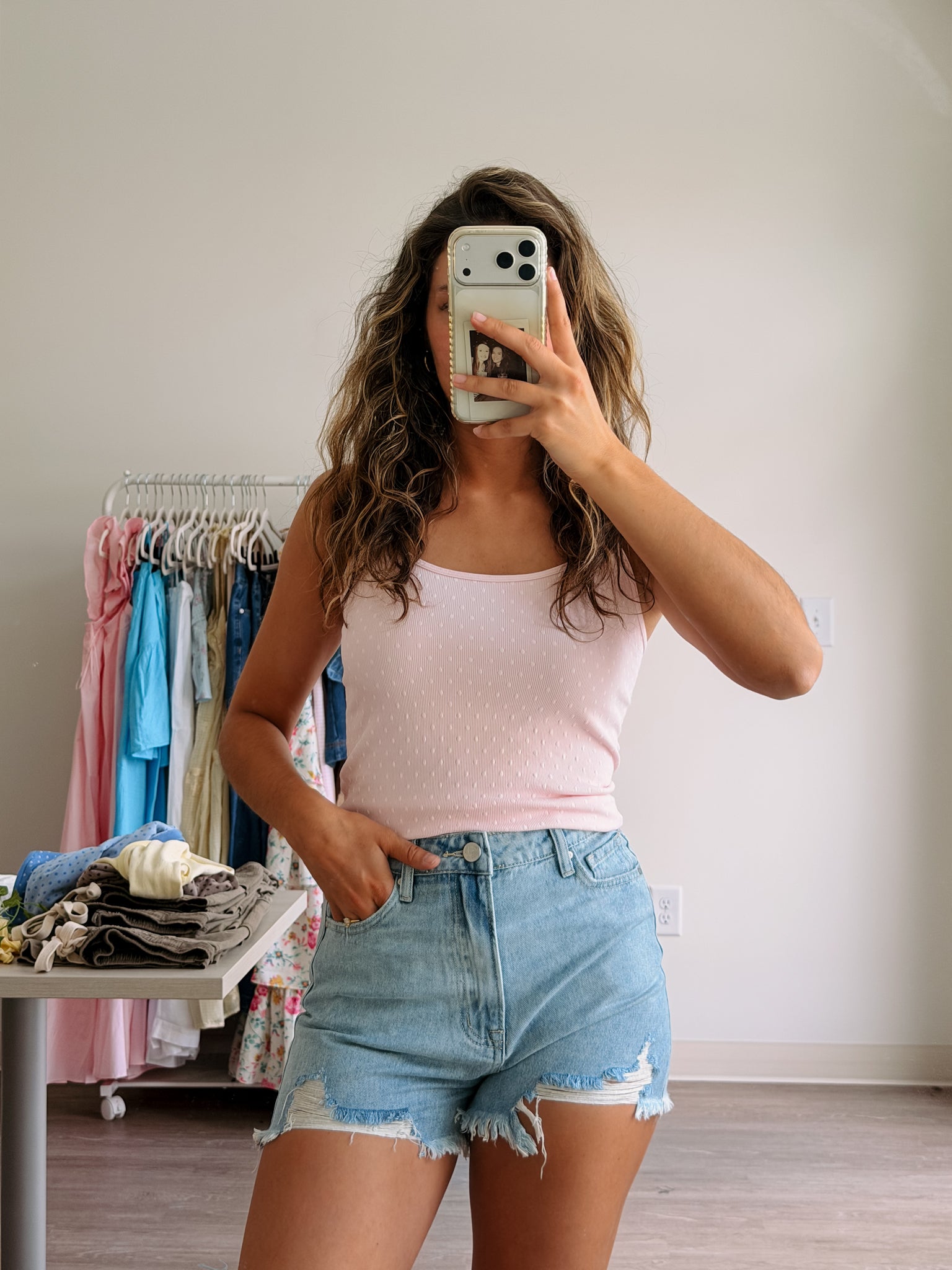 Icy Pink Polkadot Tank