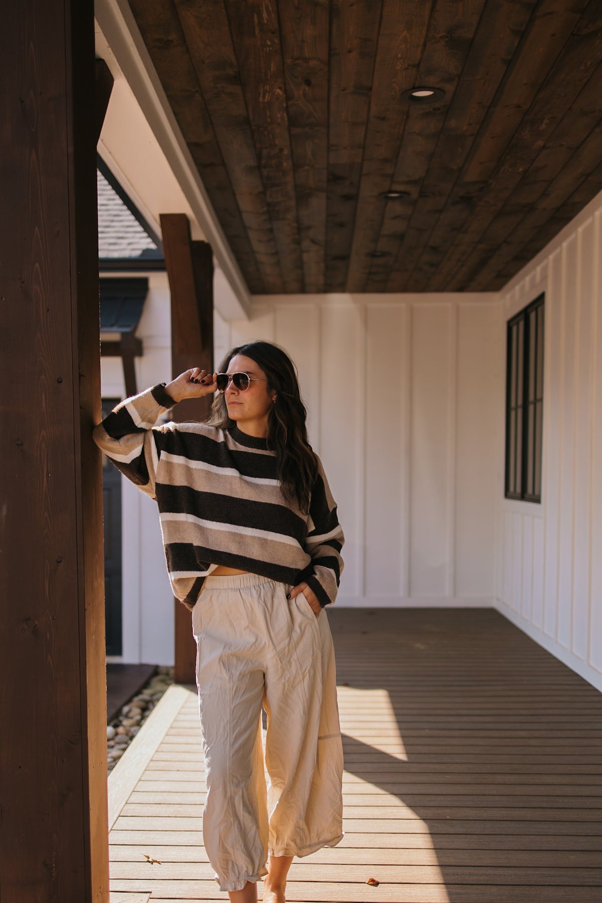 Cookie Dough Striped Sweater