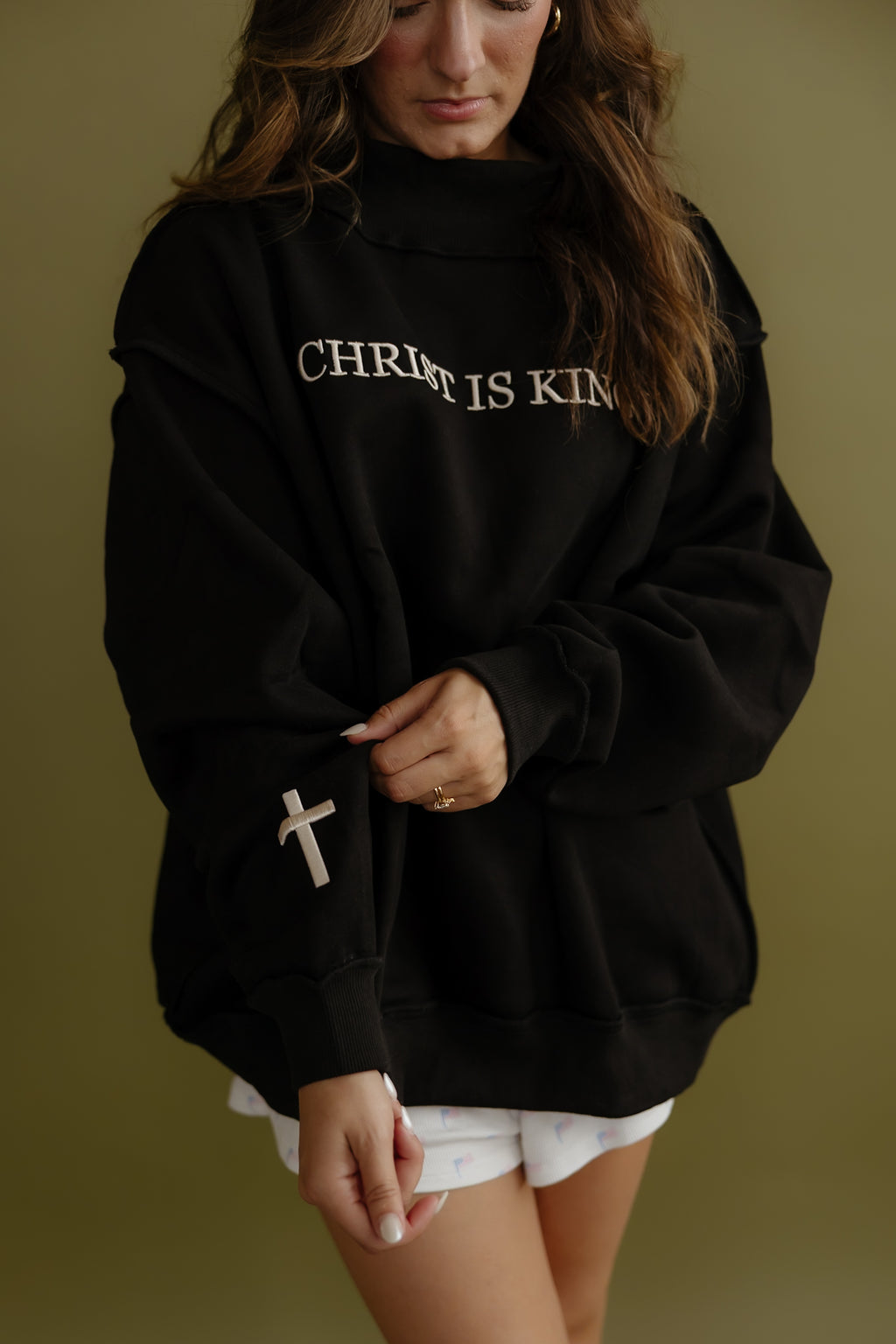 Christ Is King Black Mockneck
