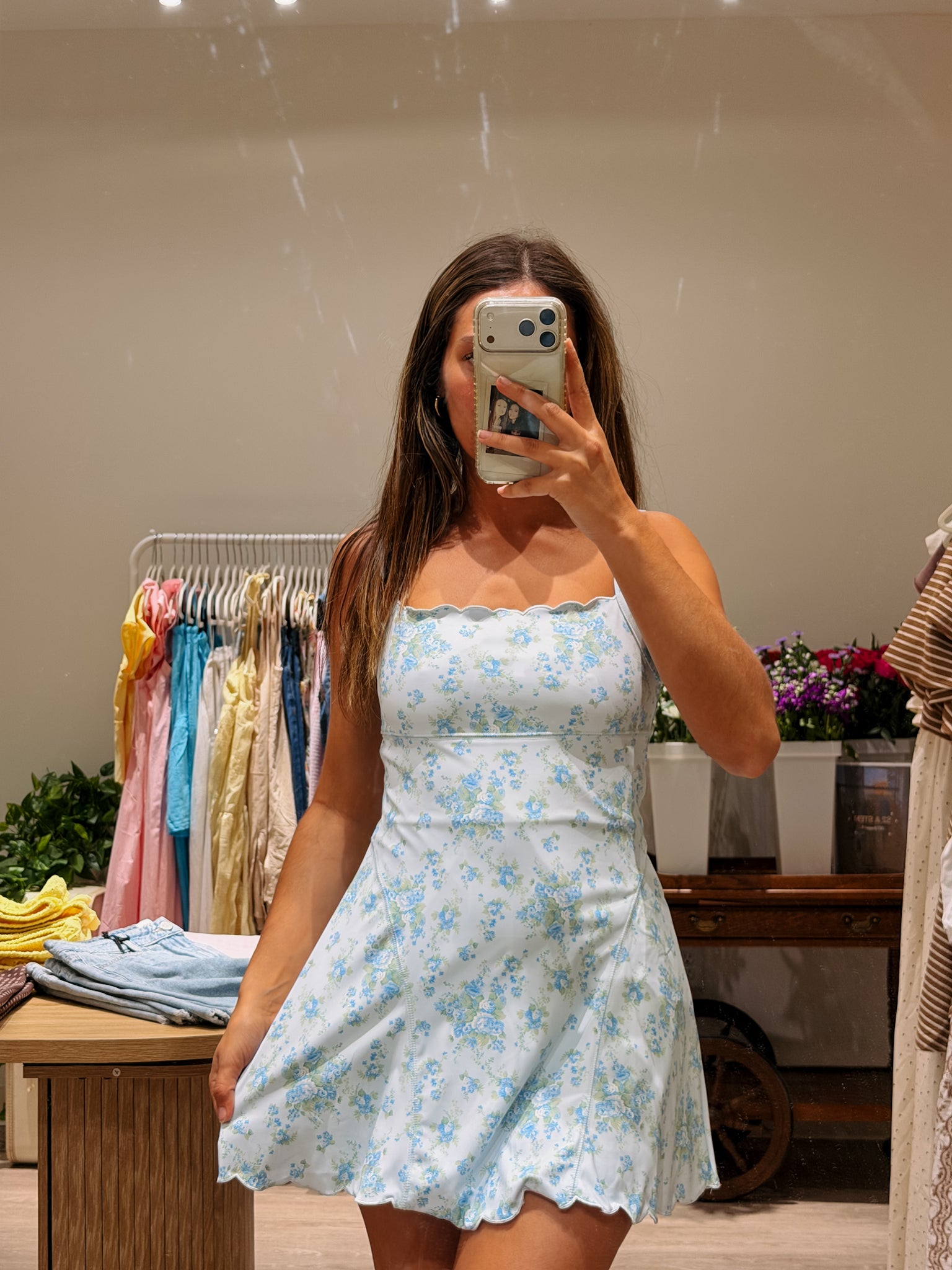 Blue Floral Athletic Romper