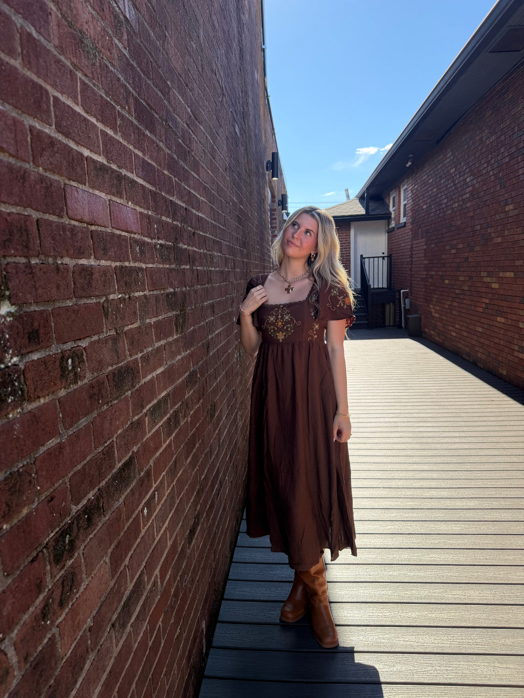 Chocolate Fall Maxi Dress