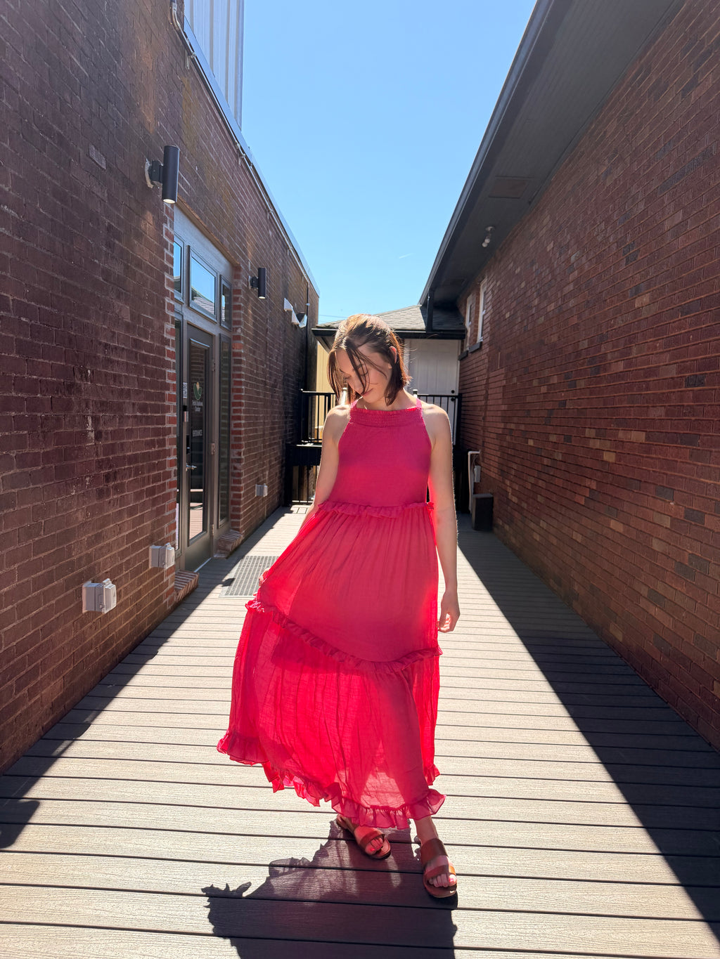 Hot Pink Halter Maxi