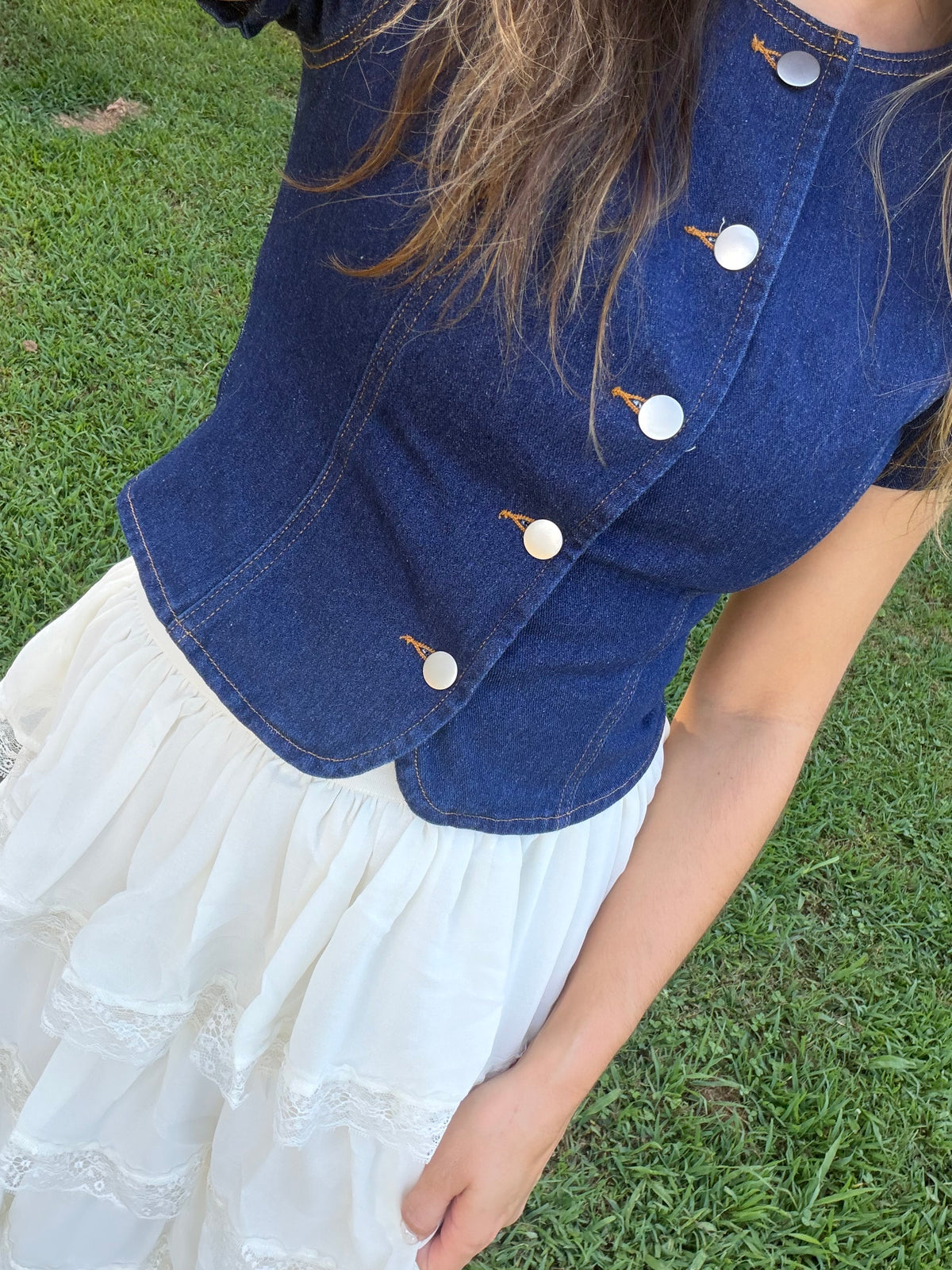 Denim Fitted Top