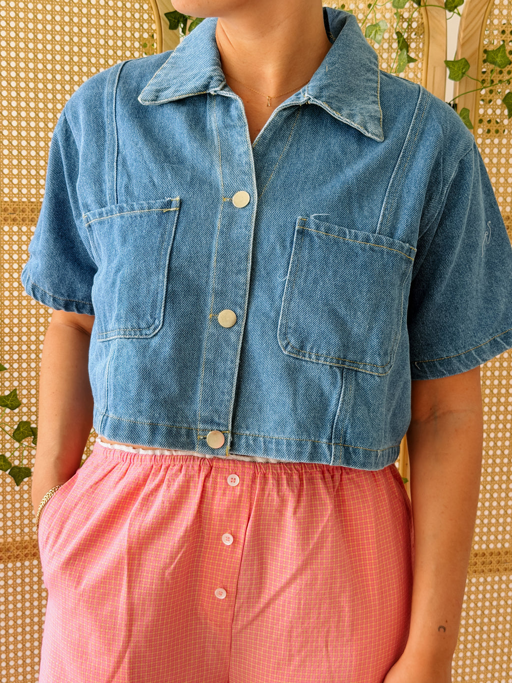Loretta's Cropped Denim Top