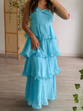Tide Waves Ruffle Dress
