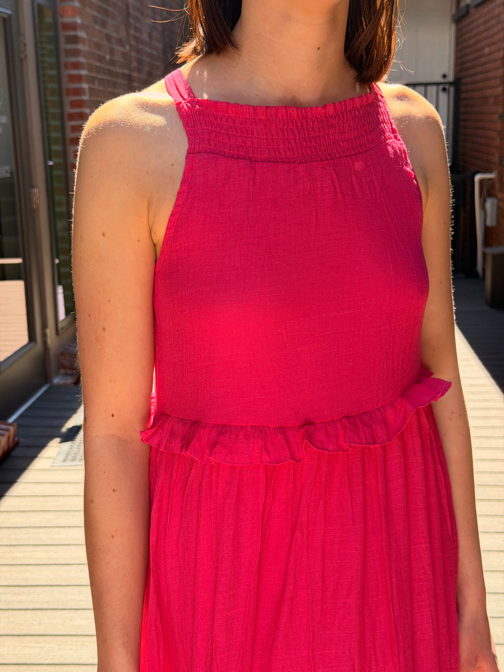 Hot Pink Halter Maxi