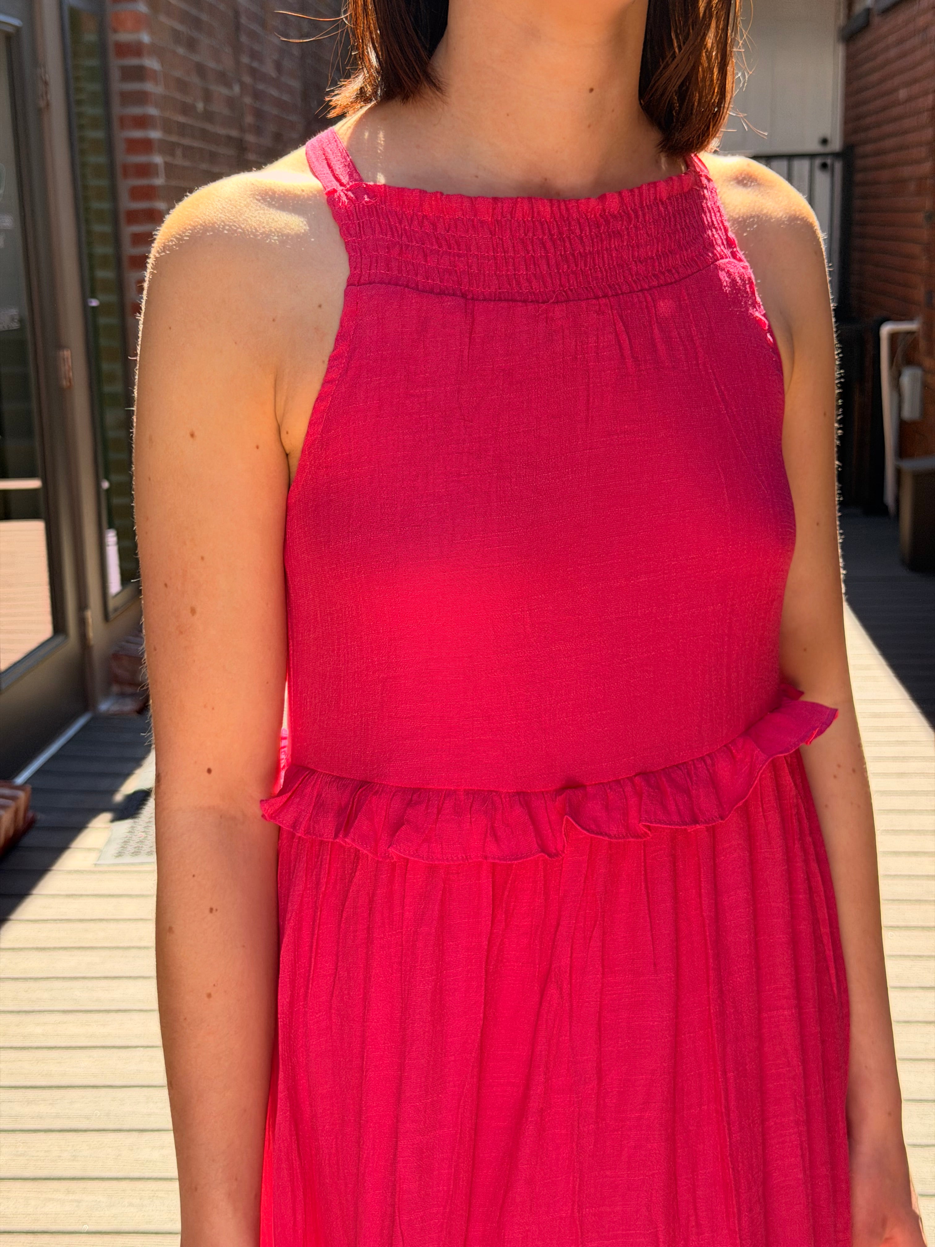 Hot Pink Halter Maxi