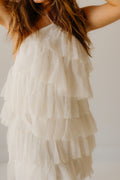 Ruffle Cream Short Dress