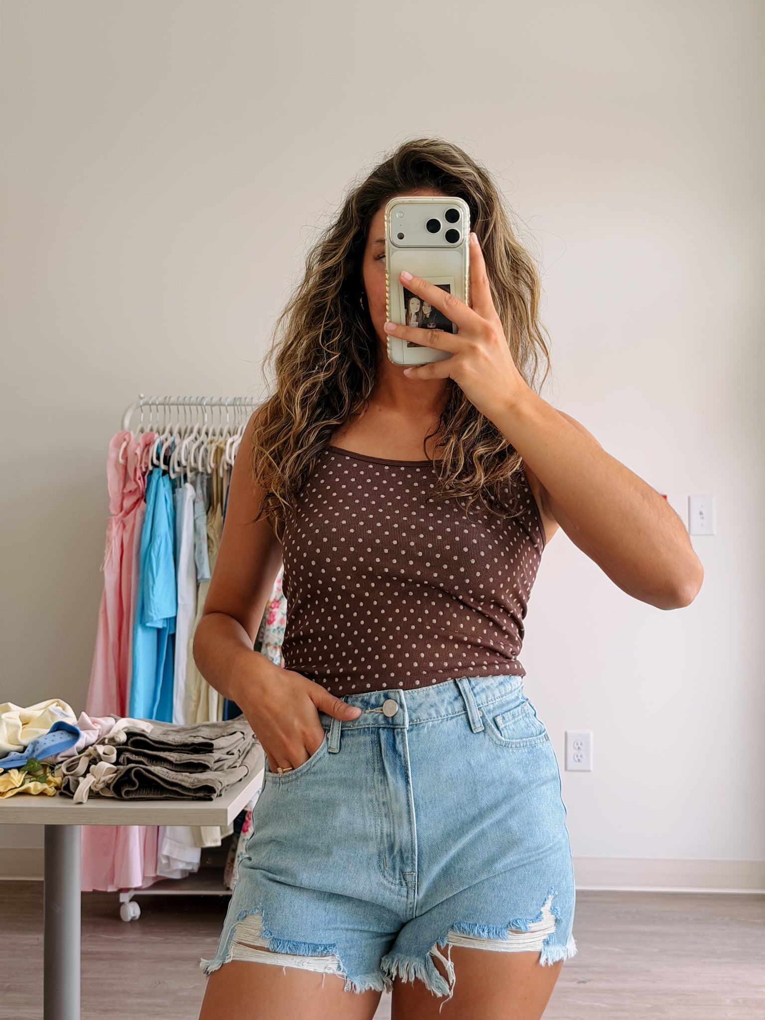 Espresso Brown Polkadot Tank