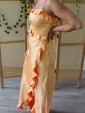 Orange Satin Dress