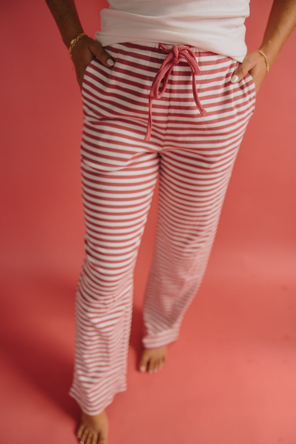 Pink x White Striped Pants