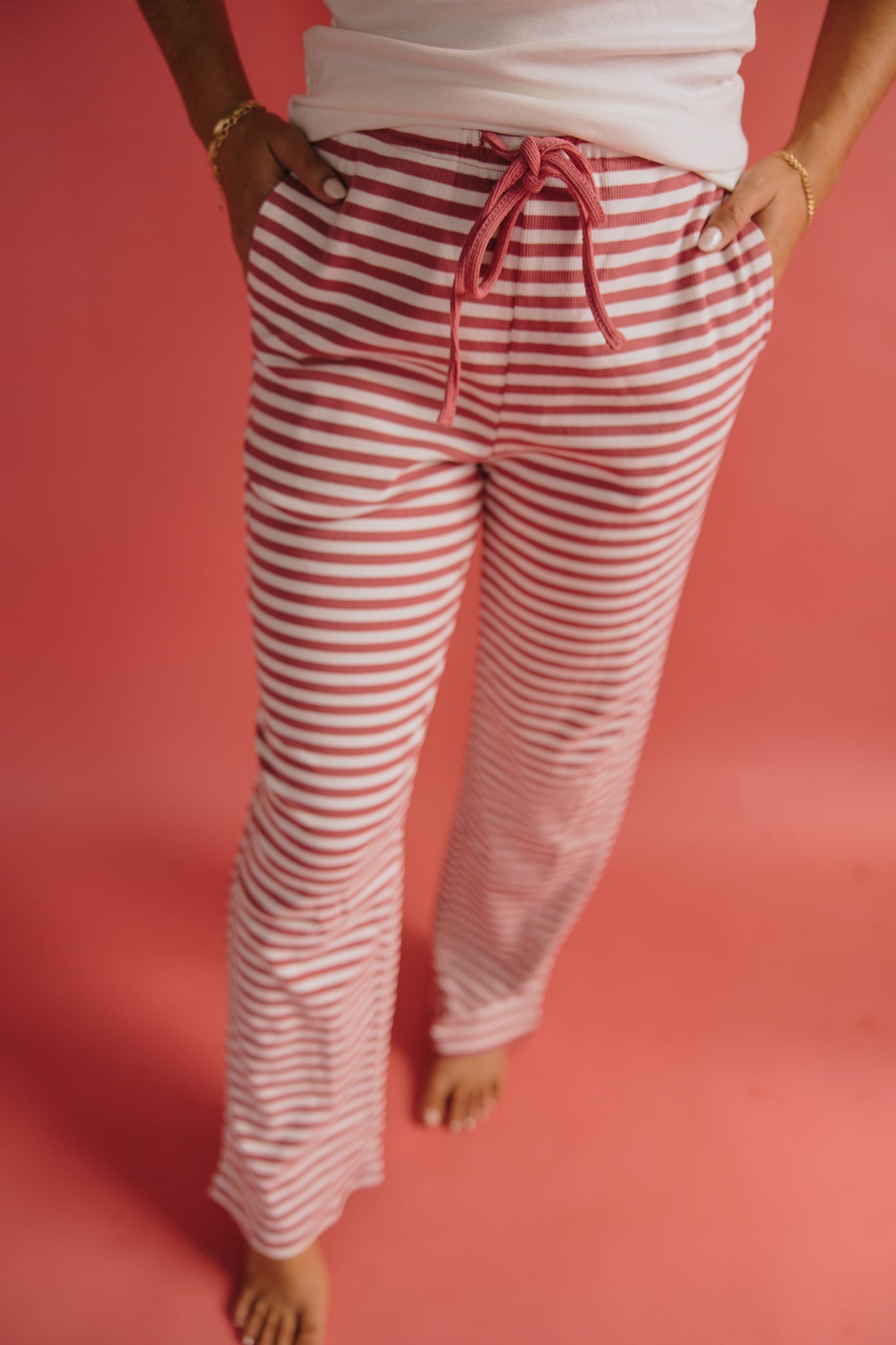 Pink x White Striped Pants
