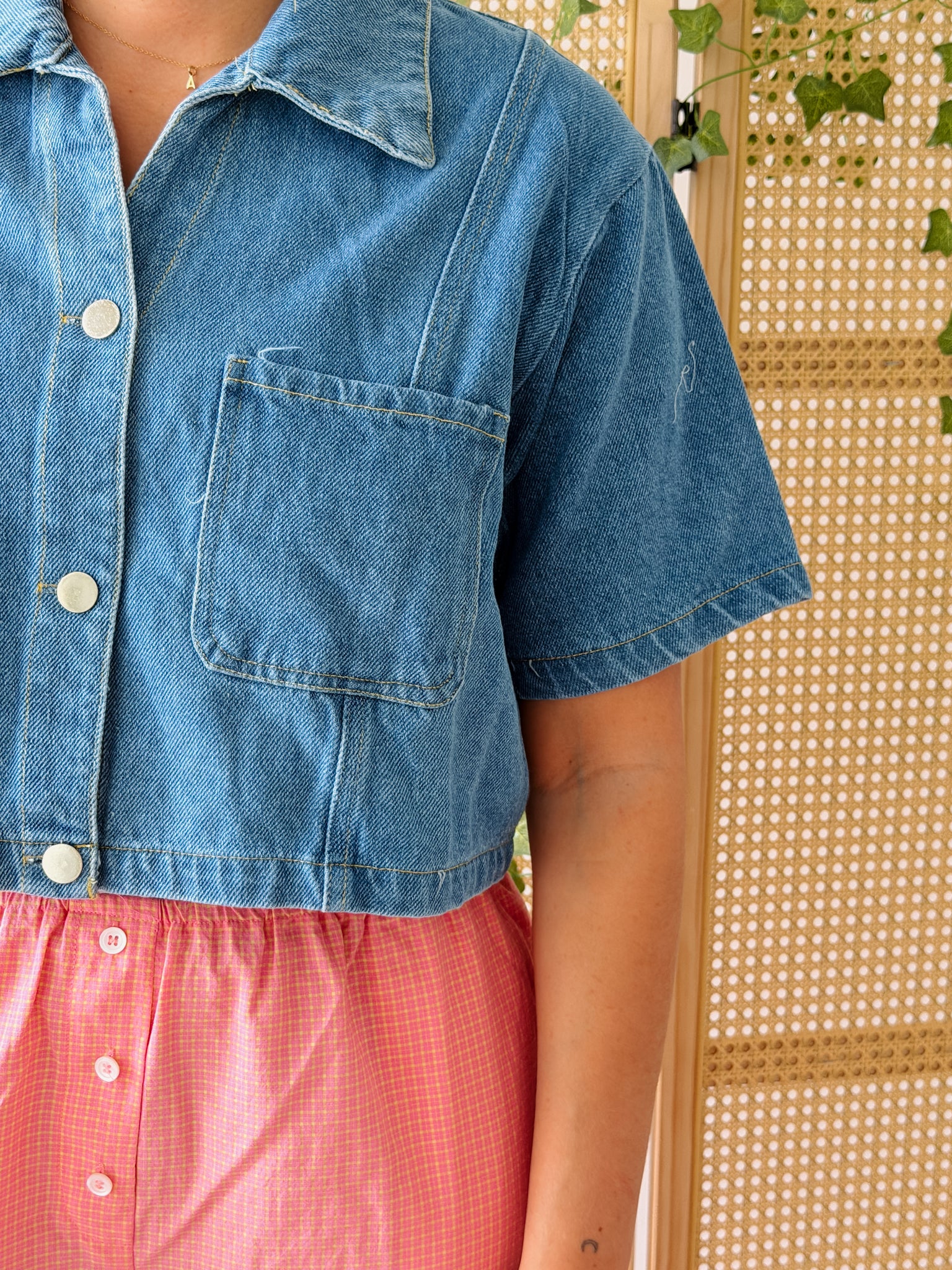 Loretta's Cropped Denim Top