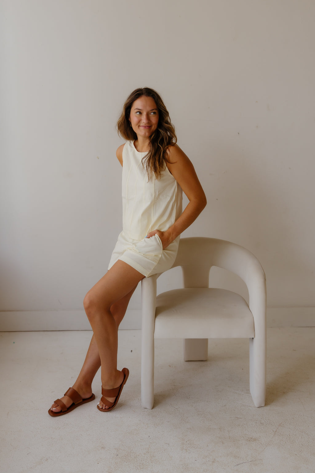Cream Stitched Set