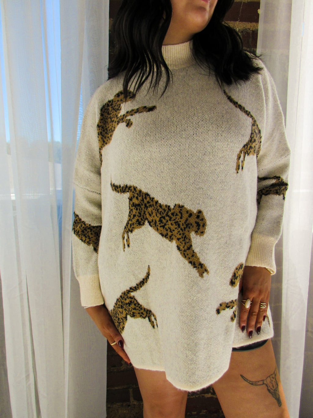 Cheetah Mockneck Sweater