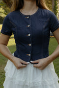 Denim Fitted Top