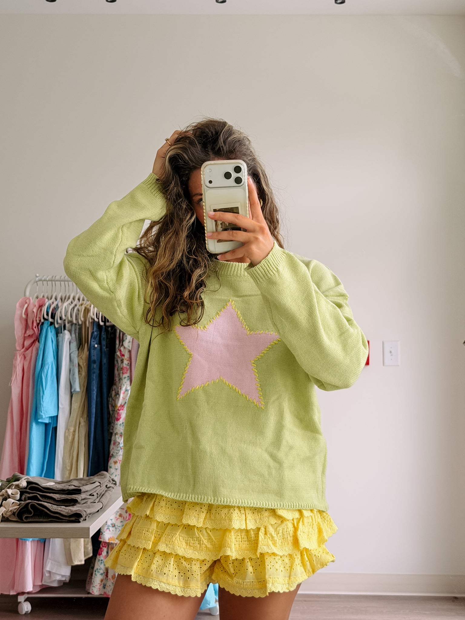 Green Star Dazzle Sweater