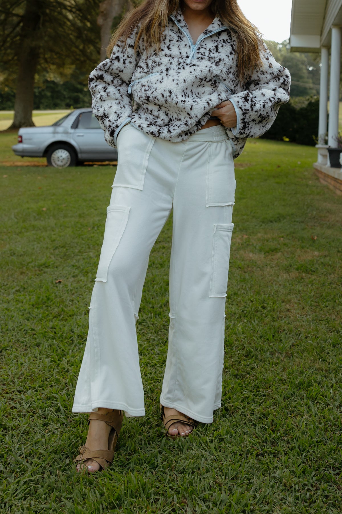 Off White Cargo Fleece Pants