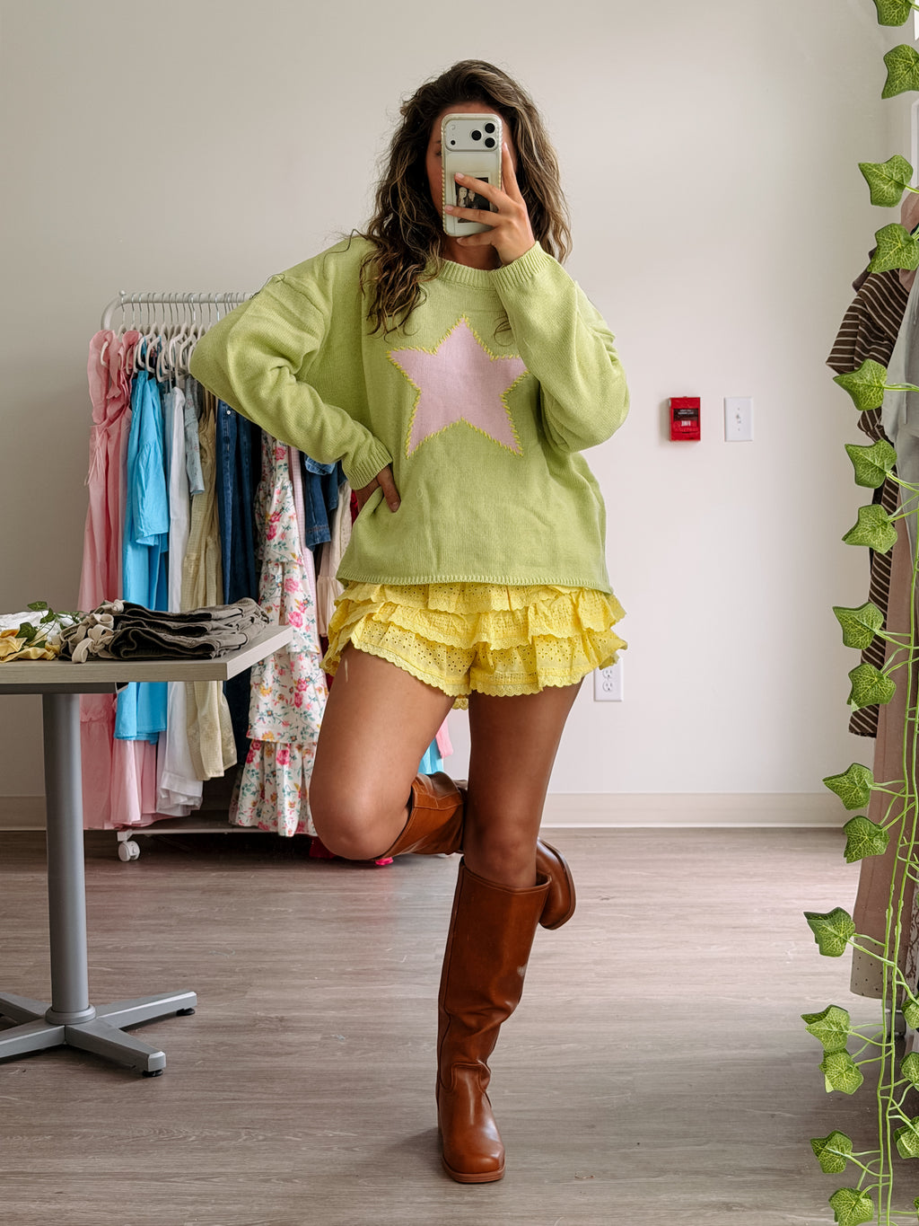 Green Star Dazzle Sweater