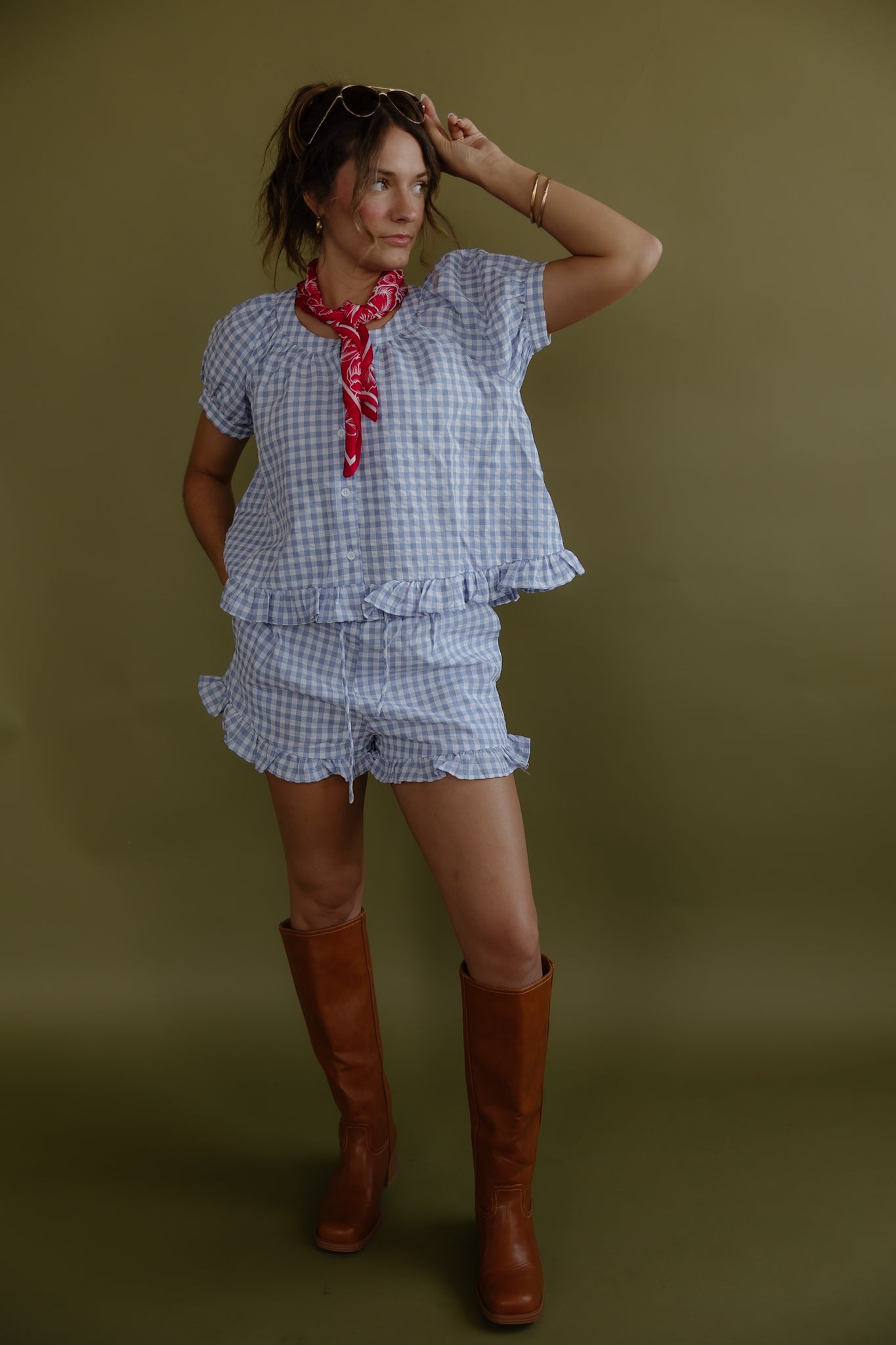 Gingham Girlie Blue Shorts