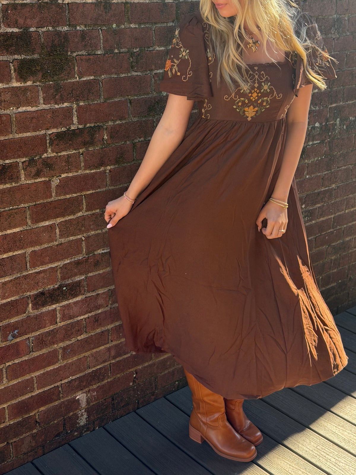 Chocolate Fall Maxi Dress