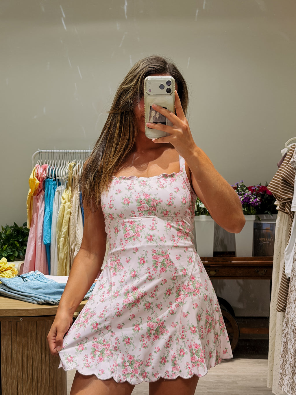 Pink Floral Athletic Romper