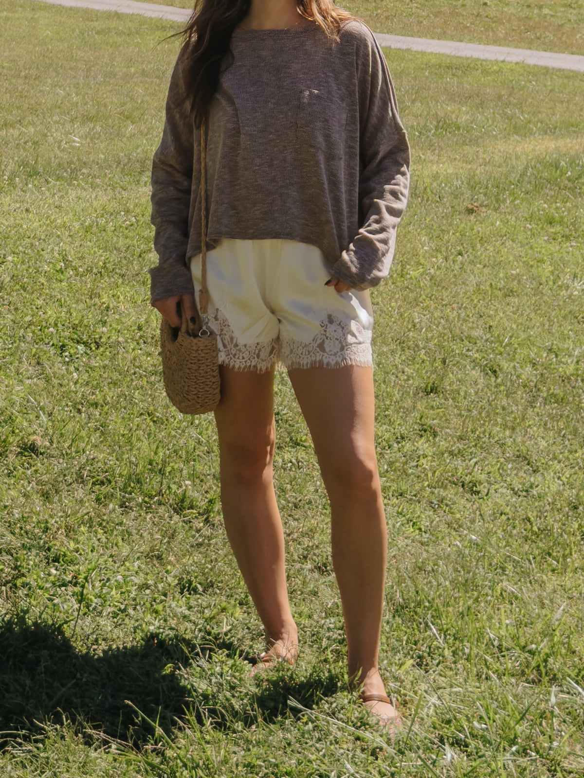 High Low Heather Brown Top