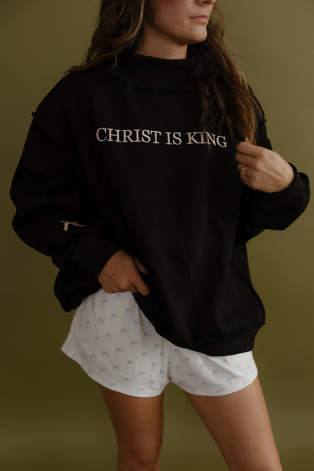 Christ Is King Black Mockneck