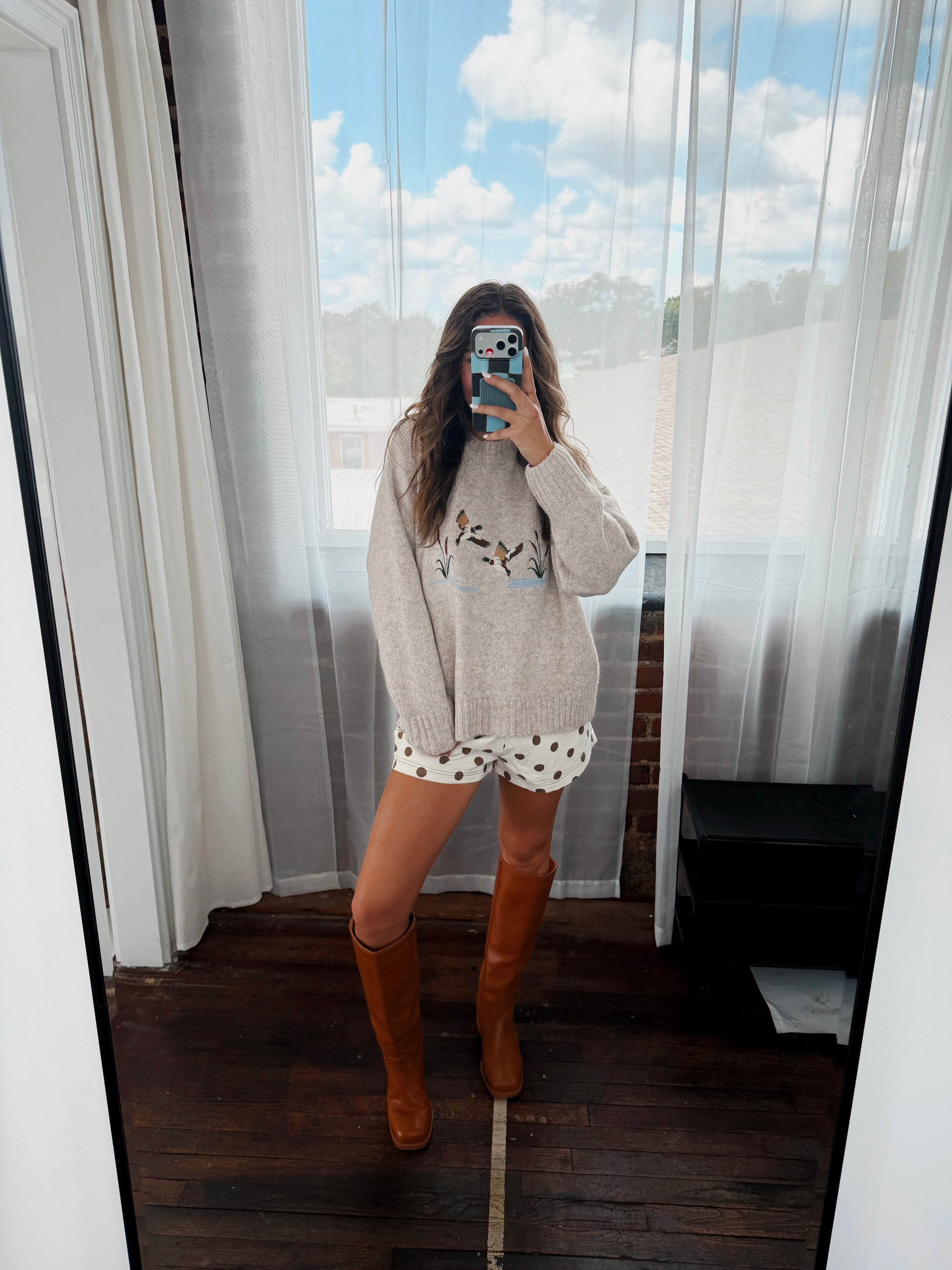 Duck Pond Embroidered Sweater