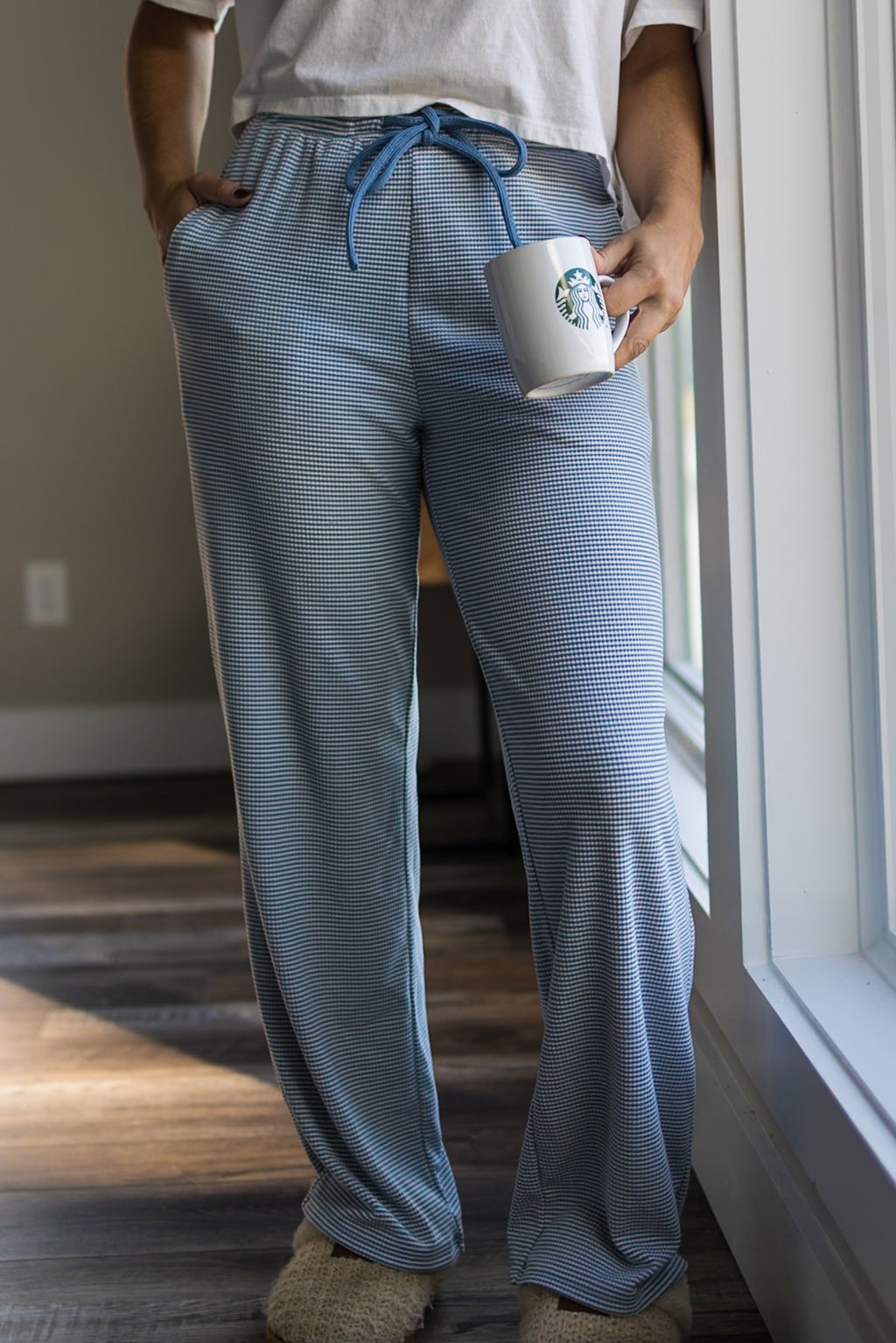 Blue Gingham Lounge Pants
