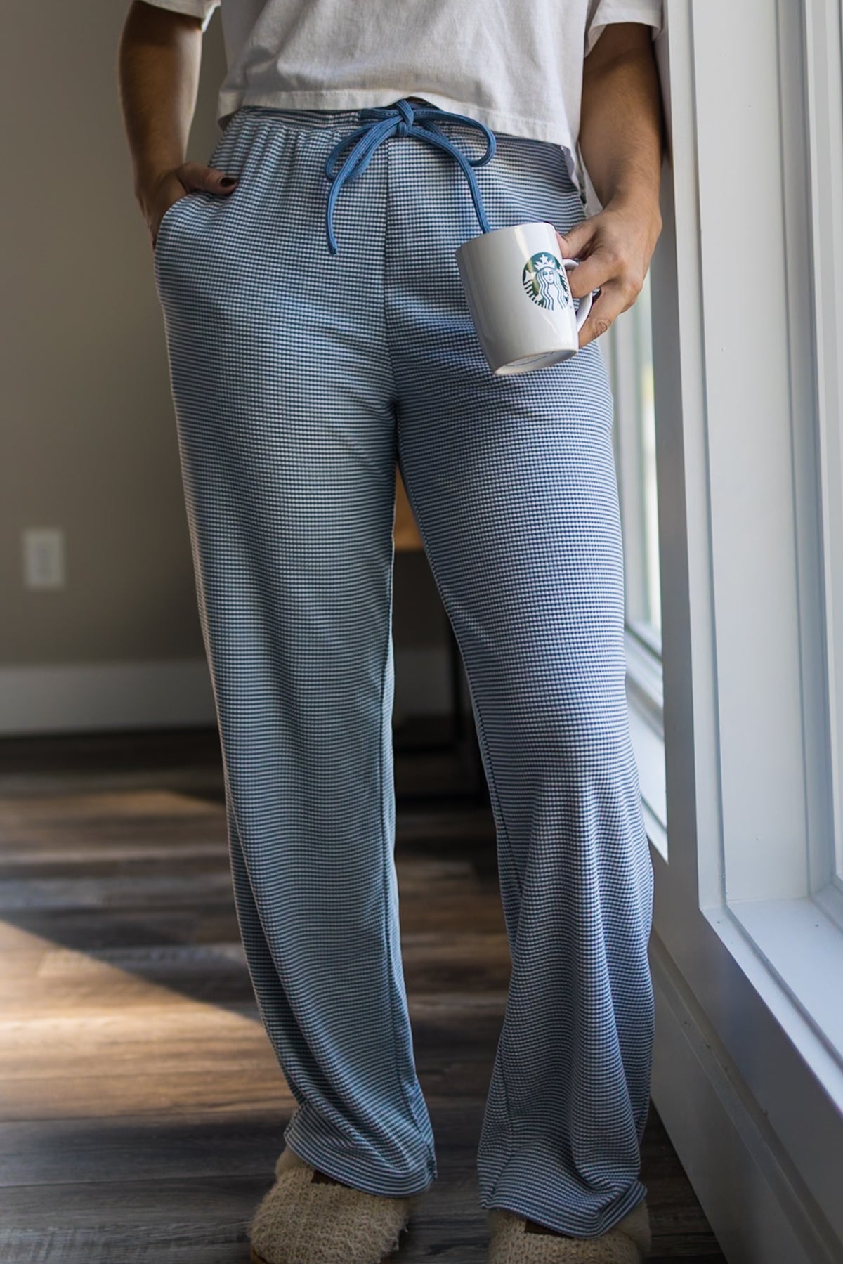 Blue Gingham Lounge Pants