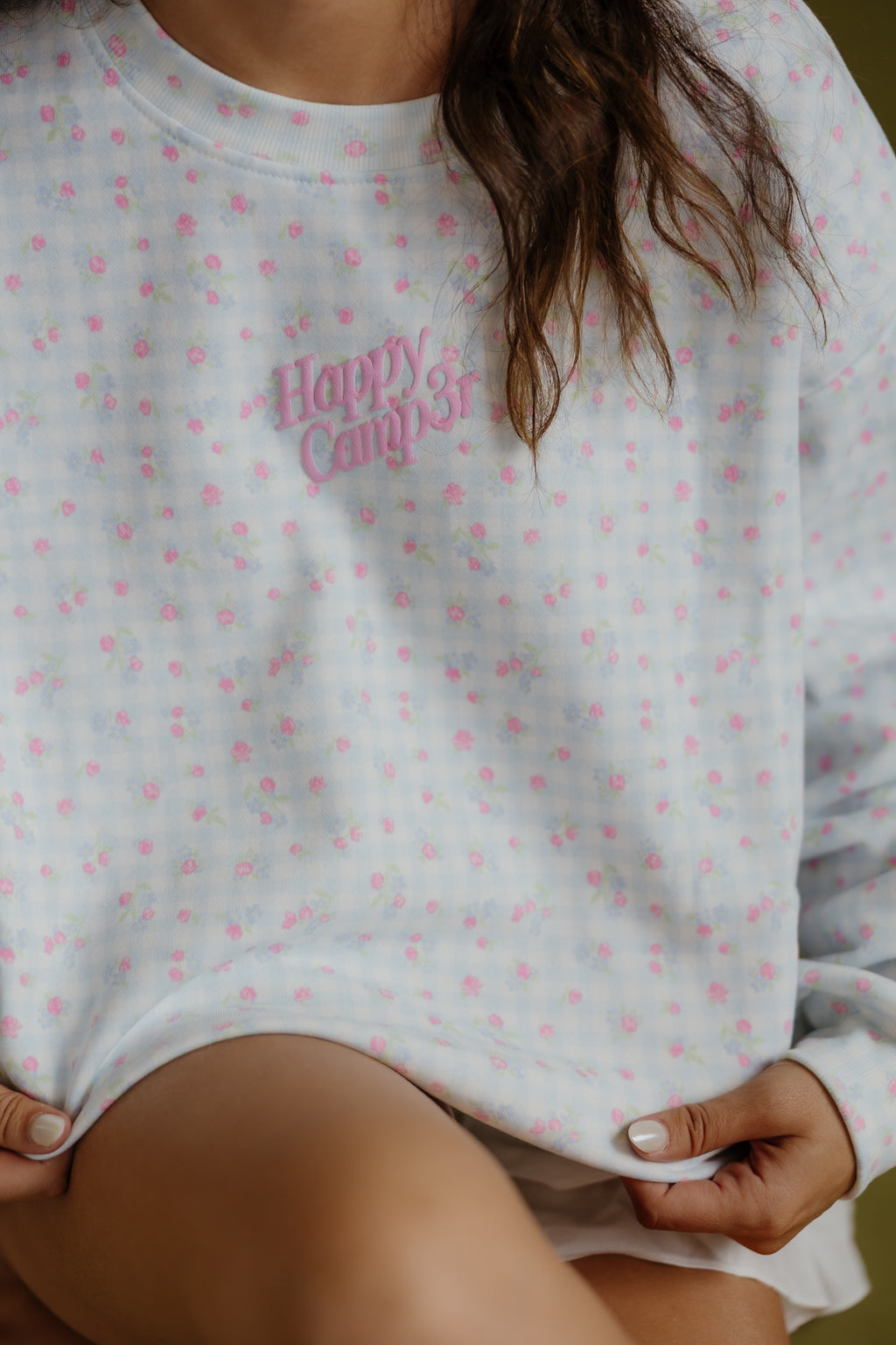 Happy Camper Floral Crewneck