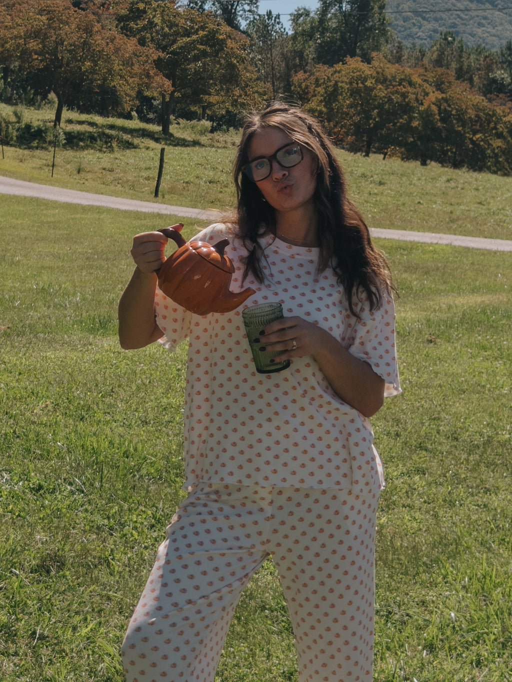 Pumpkin Print Top