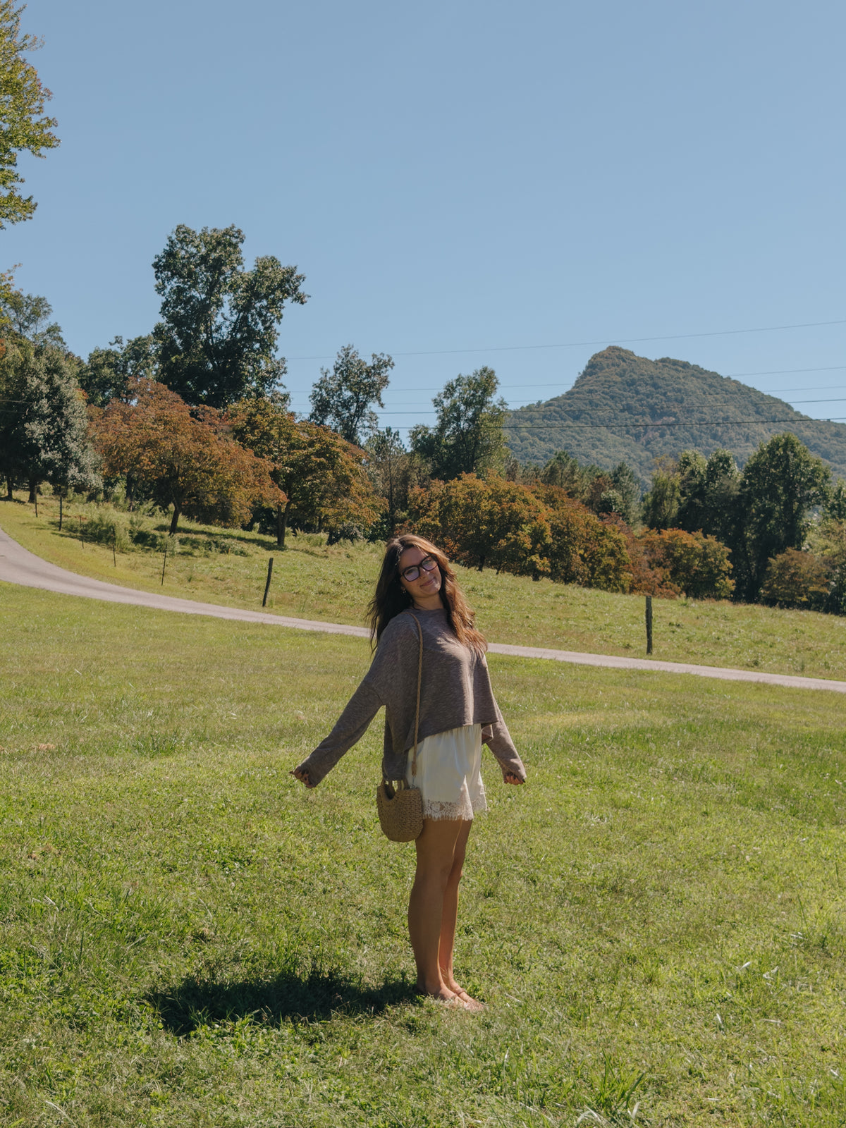 High Low Heather Brown Top