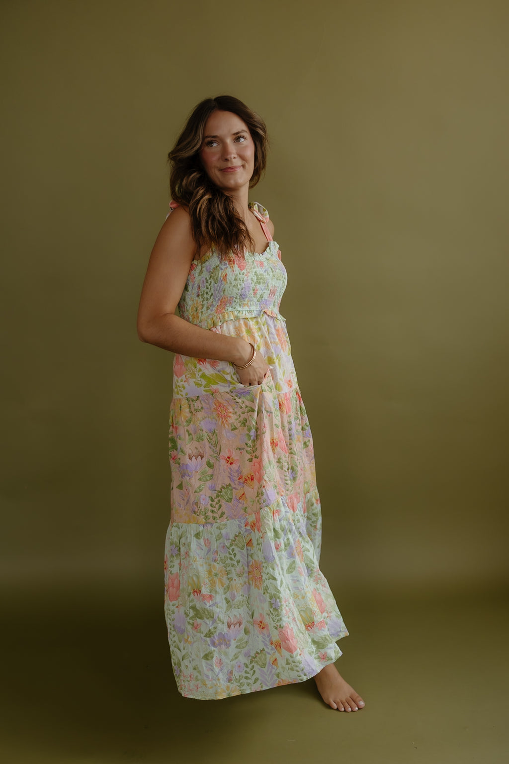 Tiered Multi Floral Maxi