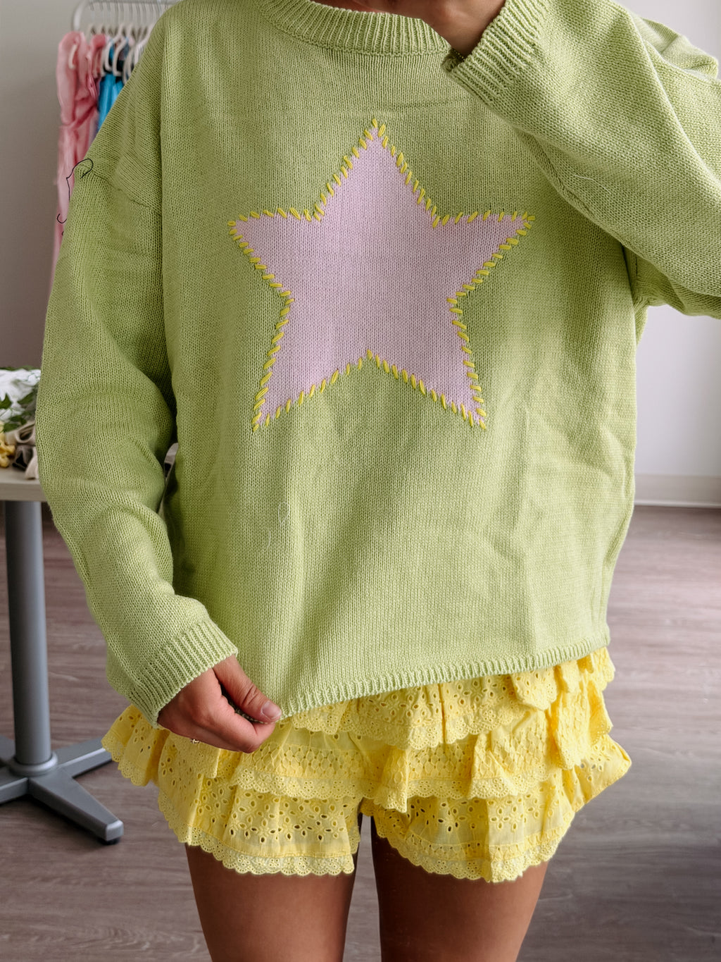 Green Star Dazzle Sweater